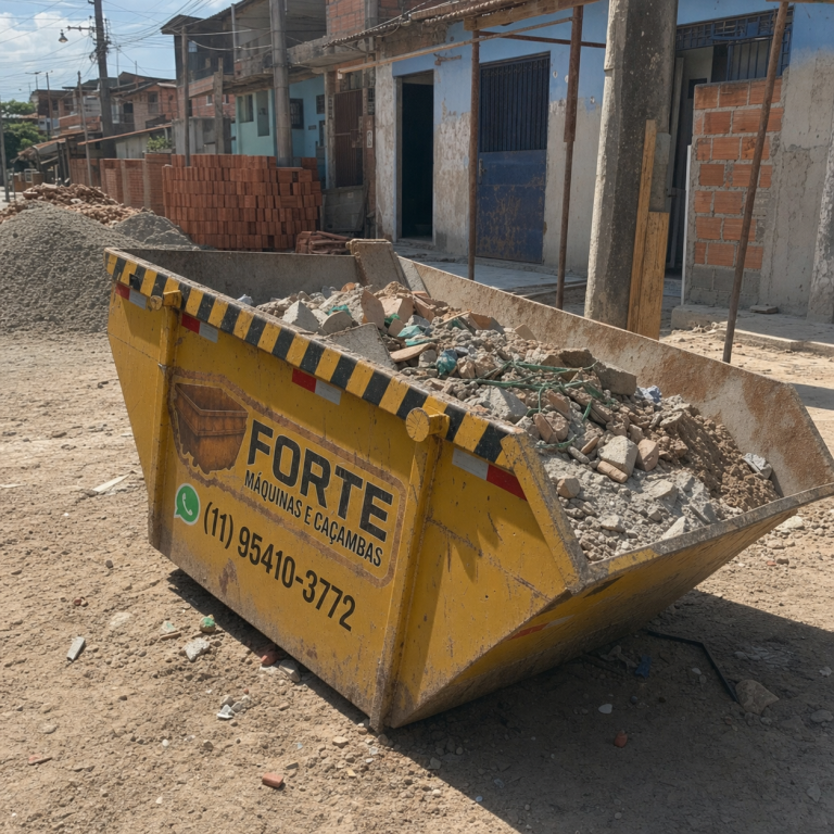 Entrega de caçamba em obra em sua cidade